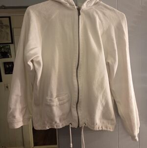Vintage Basic Editions White Zip-Up Hoodie